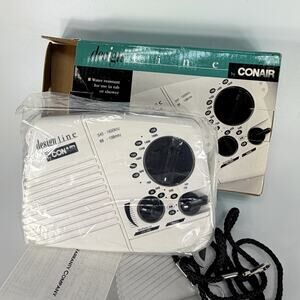 Vintage Conair Design Line Shower Radio Water Resistant Pool White 80s 90s NEW